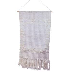 Nuloom Wool Ivory Tassel Wall Hanging NEW 27" x 45"